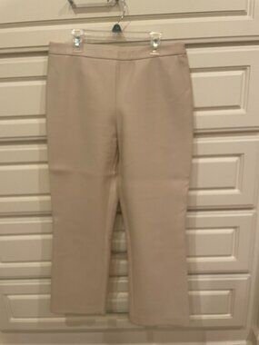 Cream/light tan faux leather pants, size M
